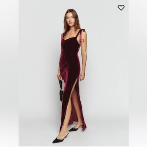 Reformation Petites Nya Velvet Dress